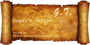 Gegán Tullia névjegykártya